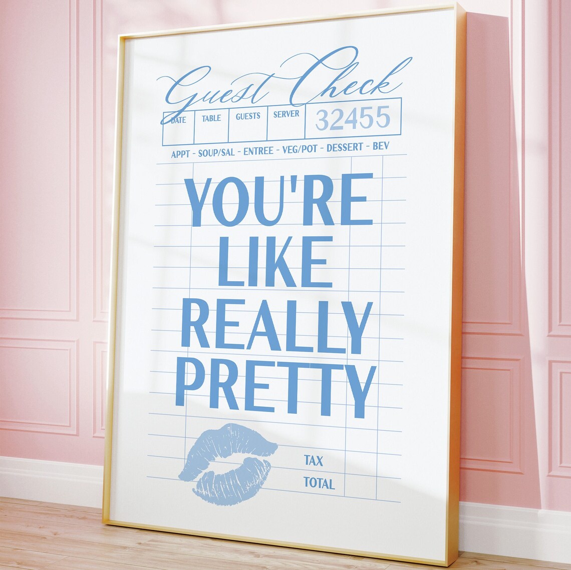 Pretty Guest Check Preppy Coastal Art Print - Image 2