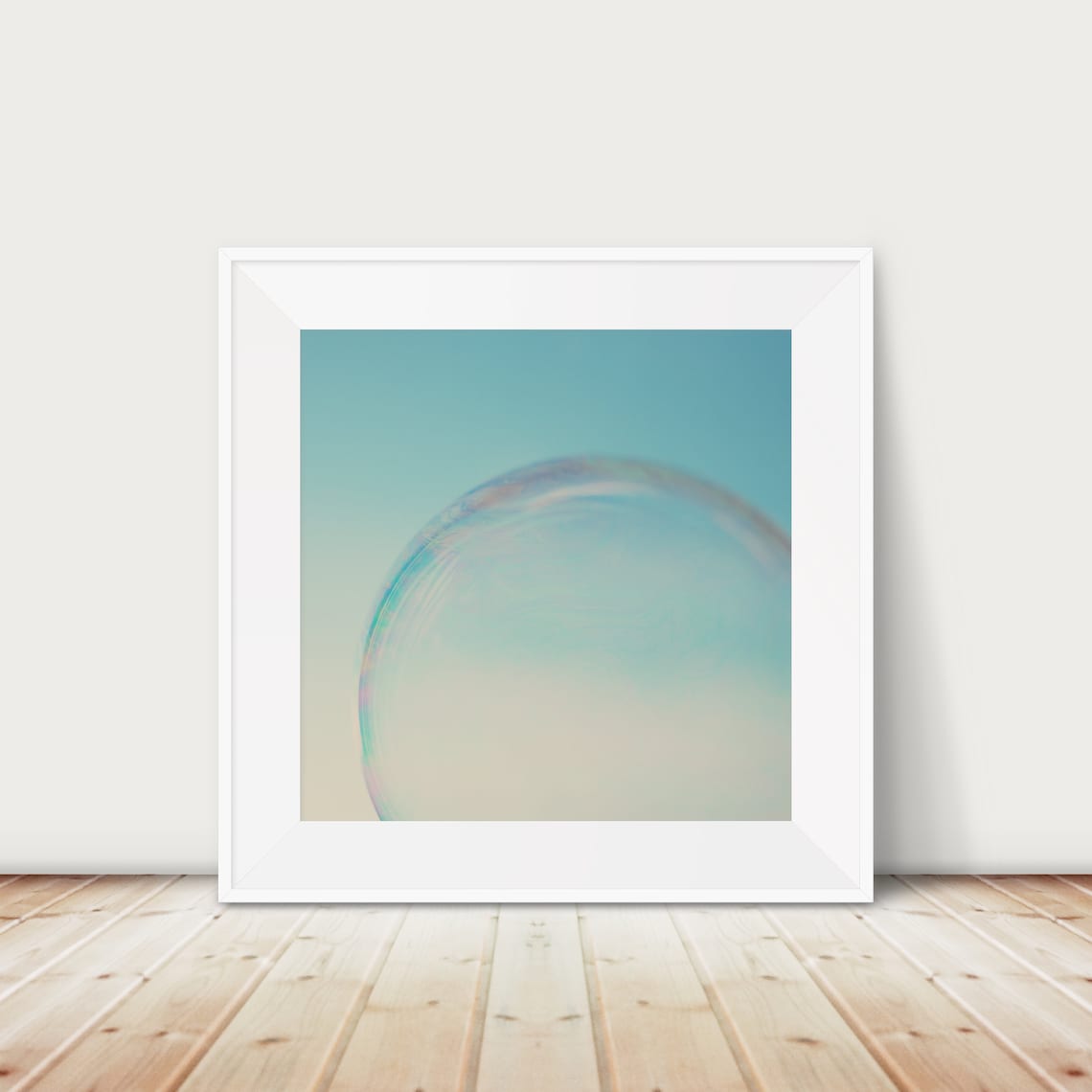 Bubble Photograph Mint Nursery Bathroom Abstract Art Print