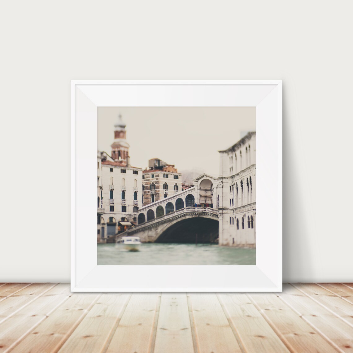 Rialto Bridge Venice Grand Canal Italy Vintage Photo Travel Poster