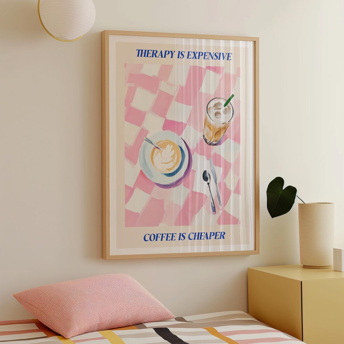 Therapy Is Expensive Coffee Print Modern Coffee Poster Trendy Coffee Poster Cappucino Poster Bistro Coffee Print - Image 4