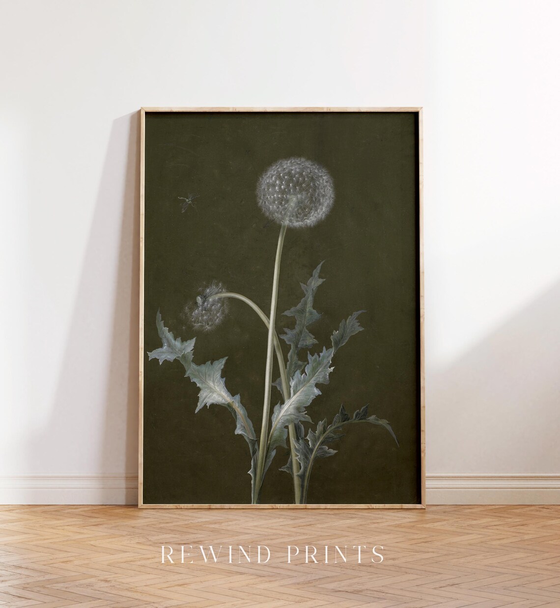 Dandelion Painting, Earth Toned Botanical Art - Image 5