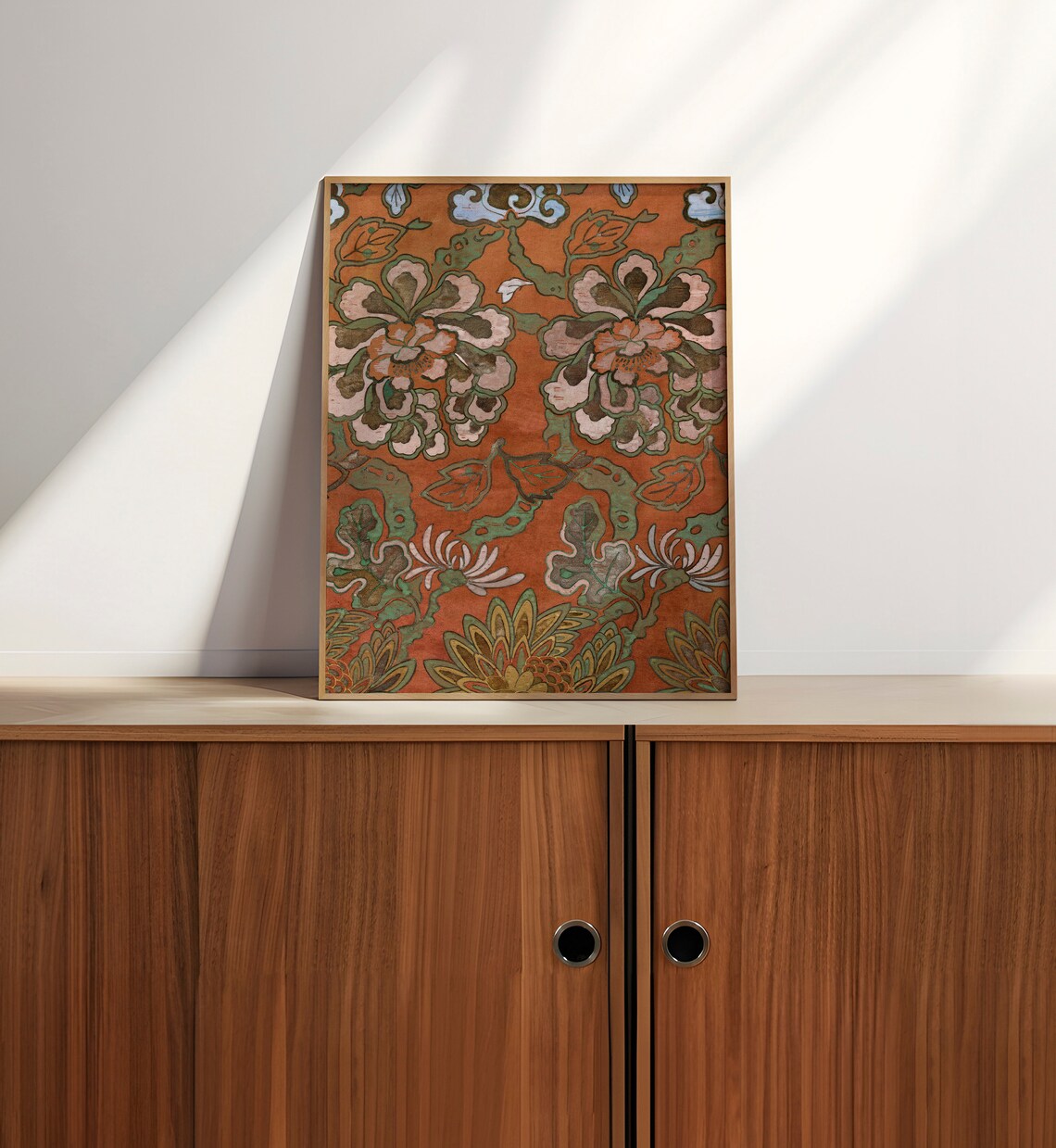 Vintage Floral Pattern Art Print, Warm Tones - Image 2