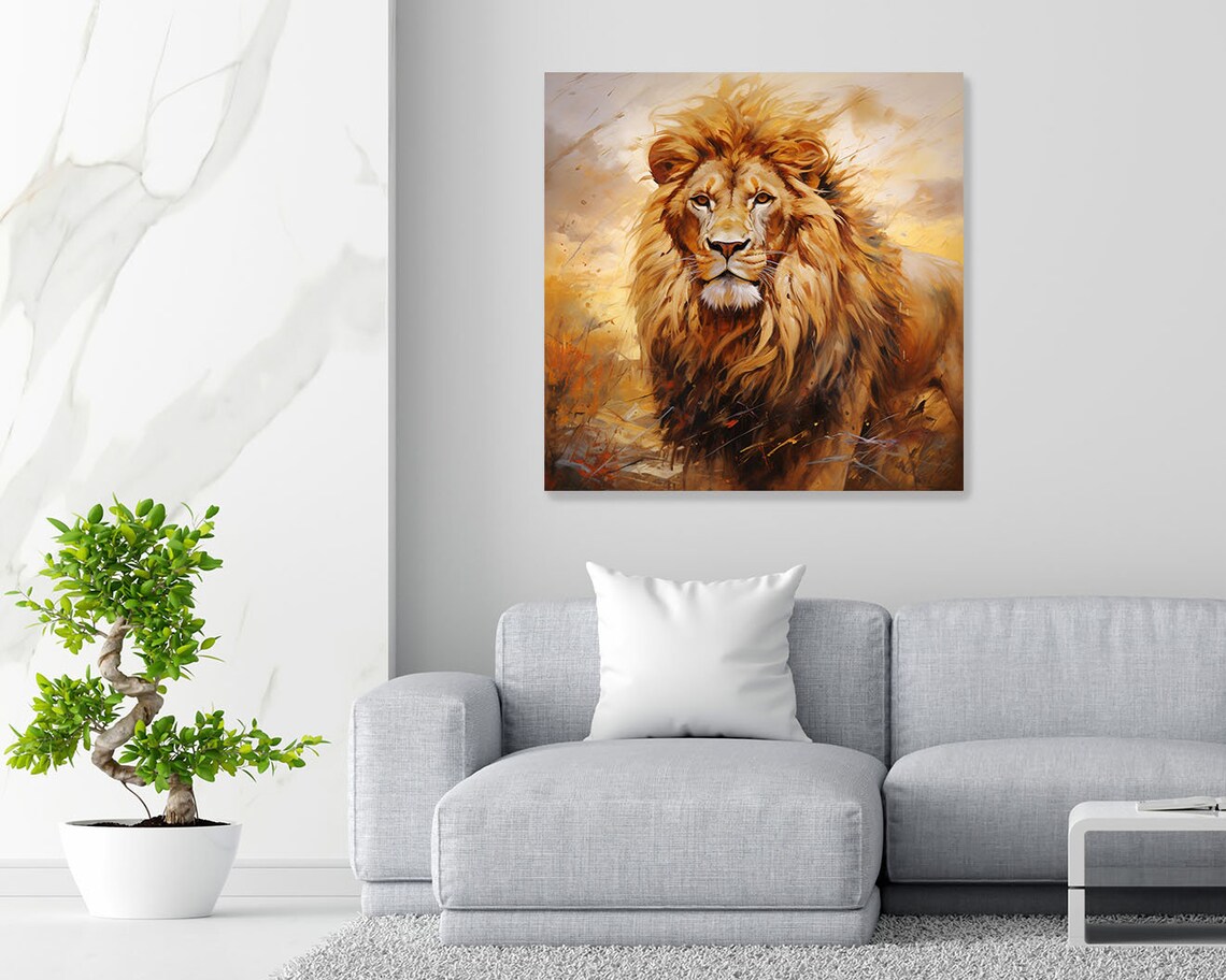 Lion Wildlife Wall Art, Safari Animal Decor Poster - Image 2