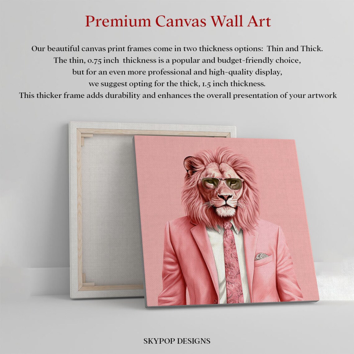 Lion In Pink Suit And Aviator Sunglasses Dapper Whimsical Animal Poster - Image 2