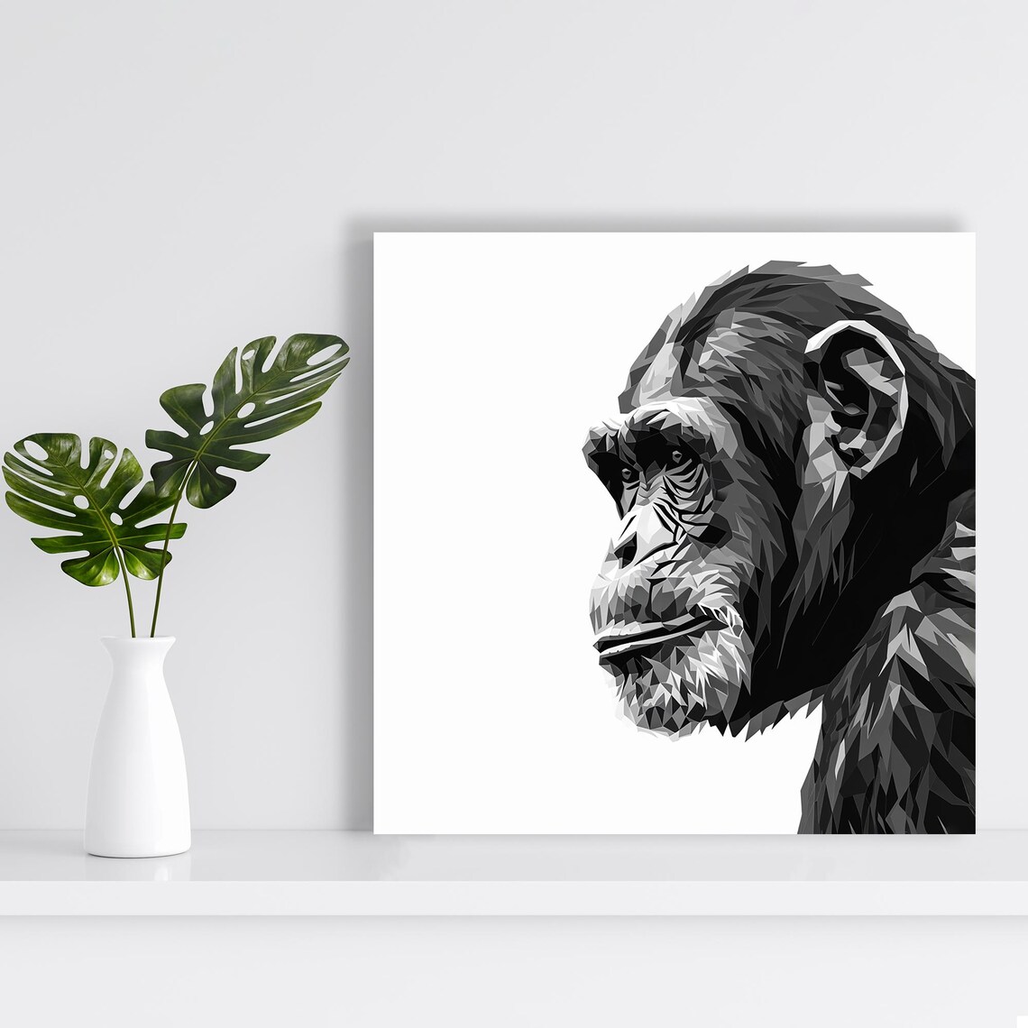 Chimpanzee Minimalist Art Print, Contemporary Decor - Image 2