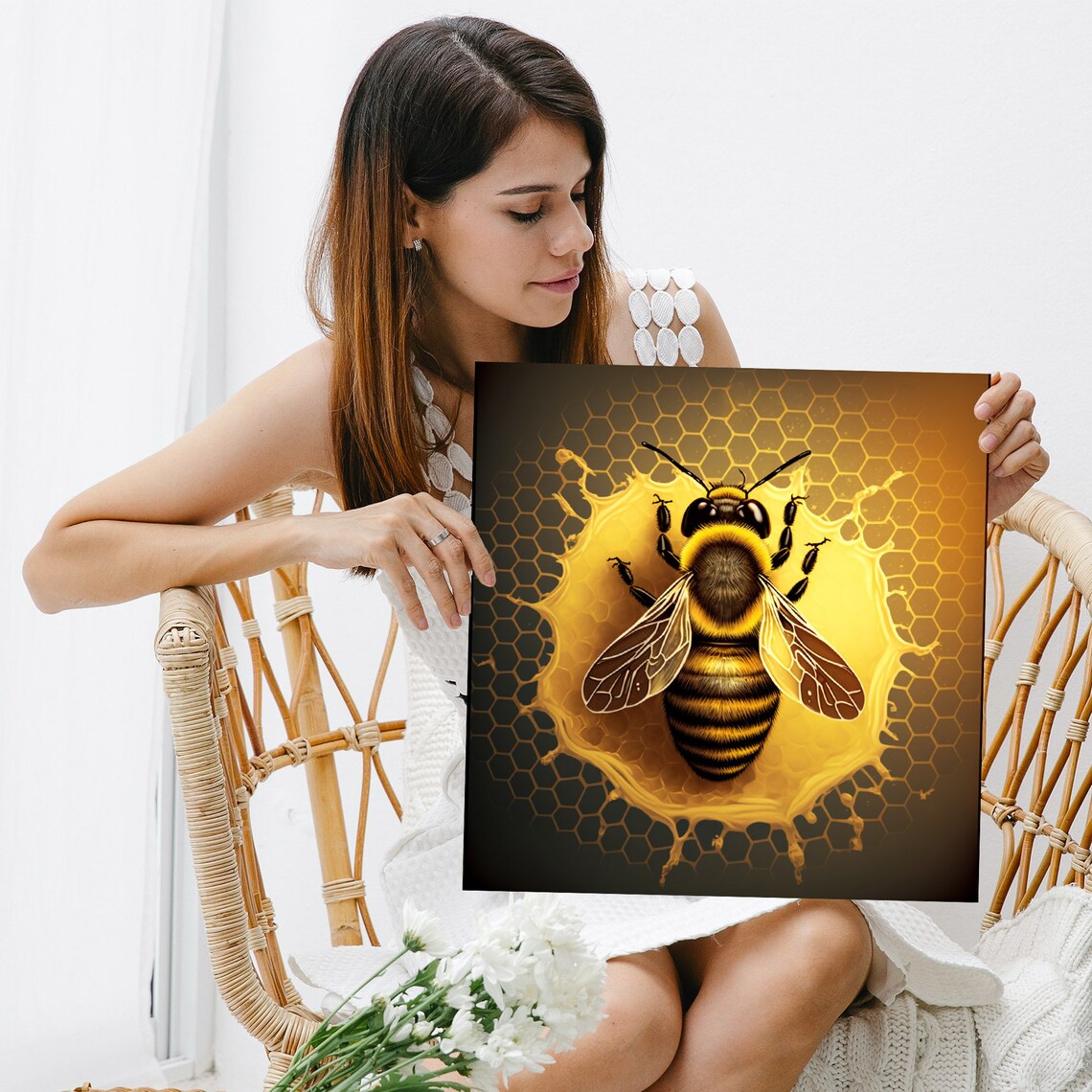 Honey Bee Poster, Living Room Decor Wall Art Print - Image 5