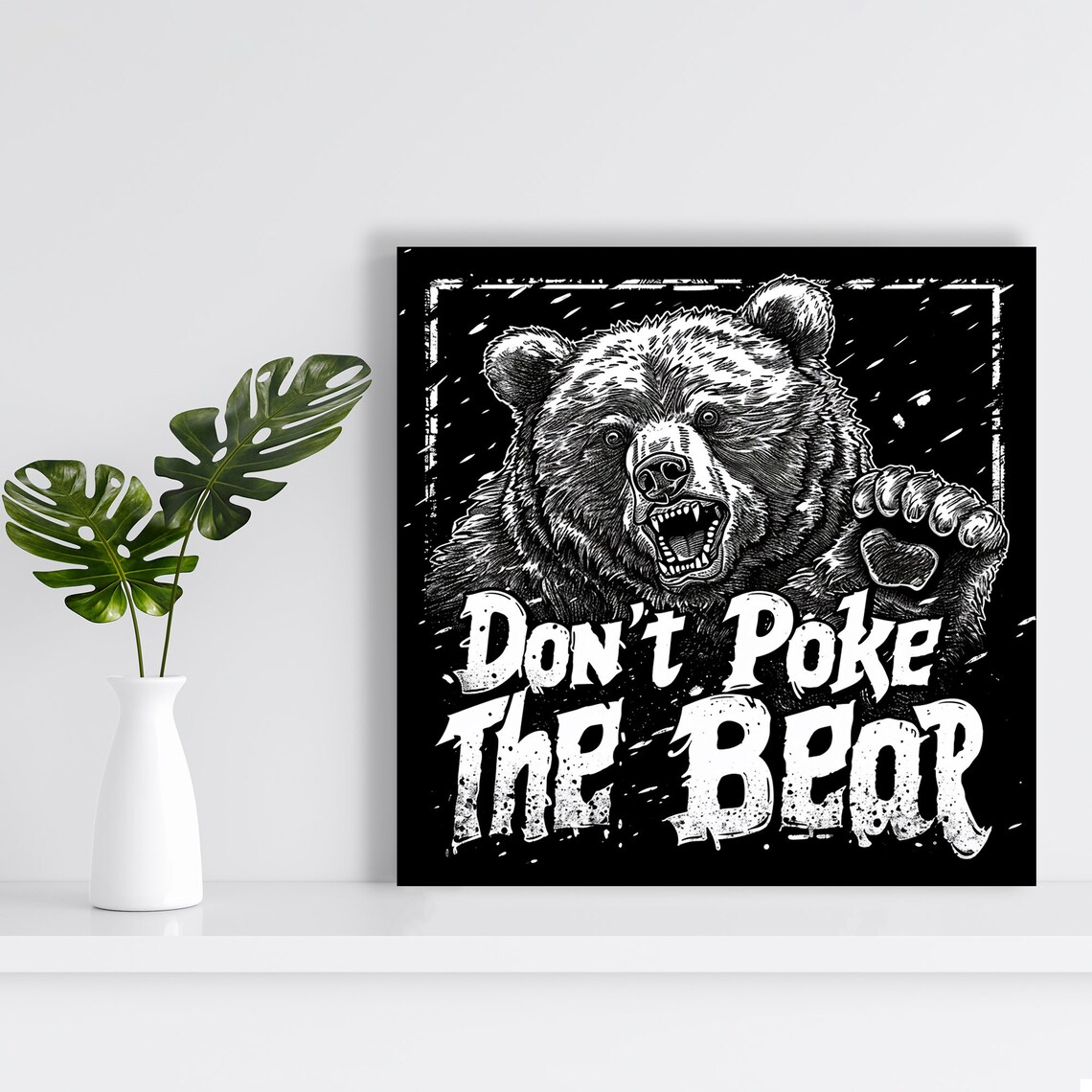 Ferocious Bear Warning, Modern Decor Art Print - Image 2