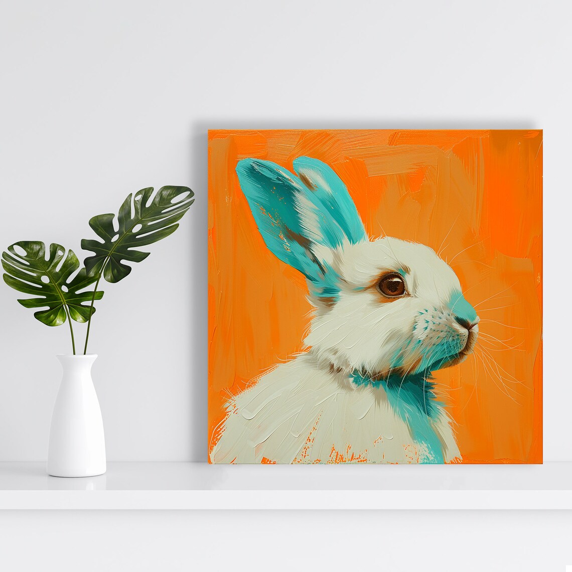 Bunny Art Print, Contemporary Animal Decor for Kids - Image 2