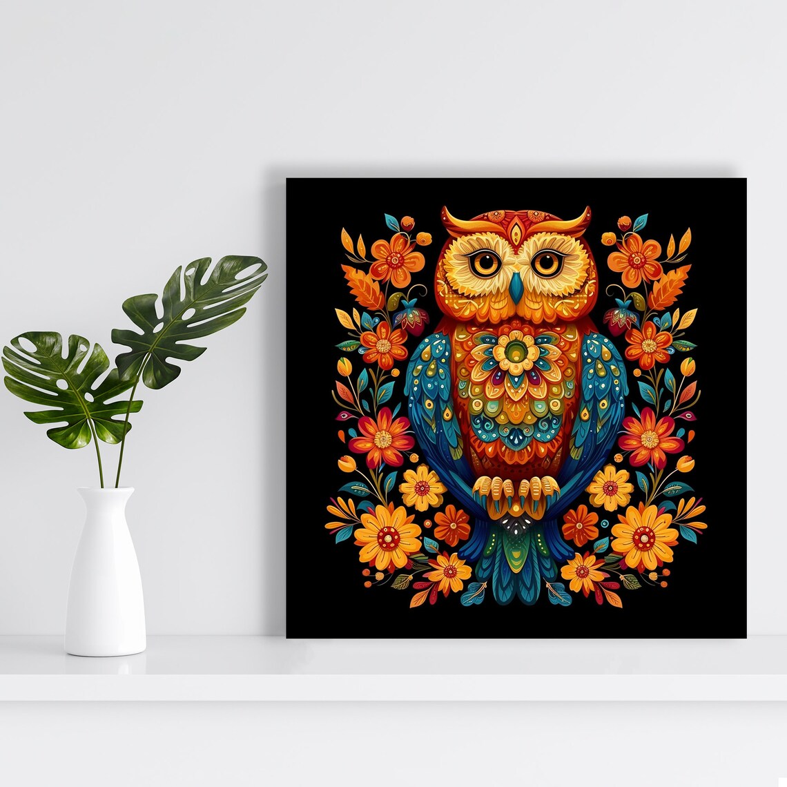 Enchanted Owl Blossom Art Print, Whimsical Nature Decor - Image 2