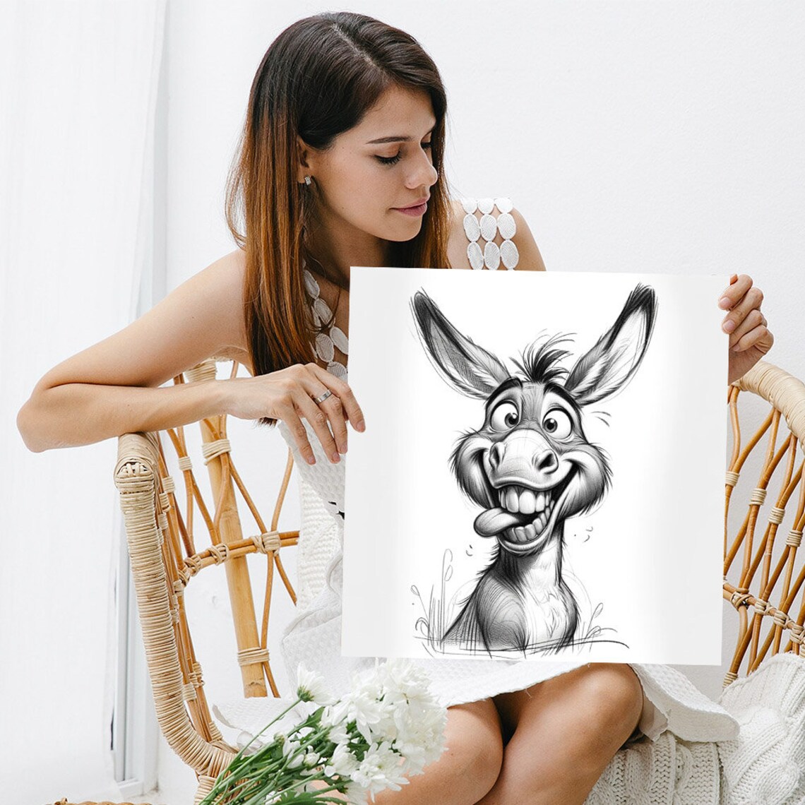 Funny Donkey Bathroom Wall Art Decor Poster Print - Image 5