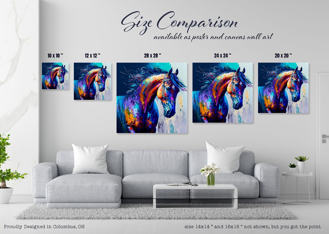 Colorful Horse Wall Art, Modern Horse Poster Print - Image 2
