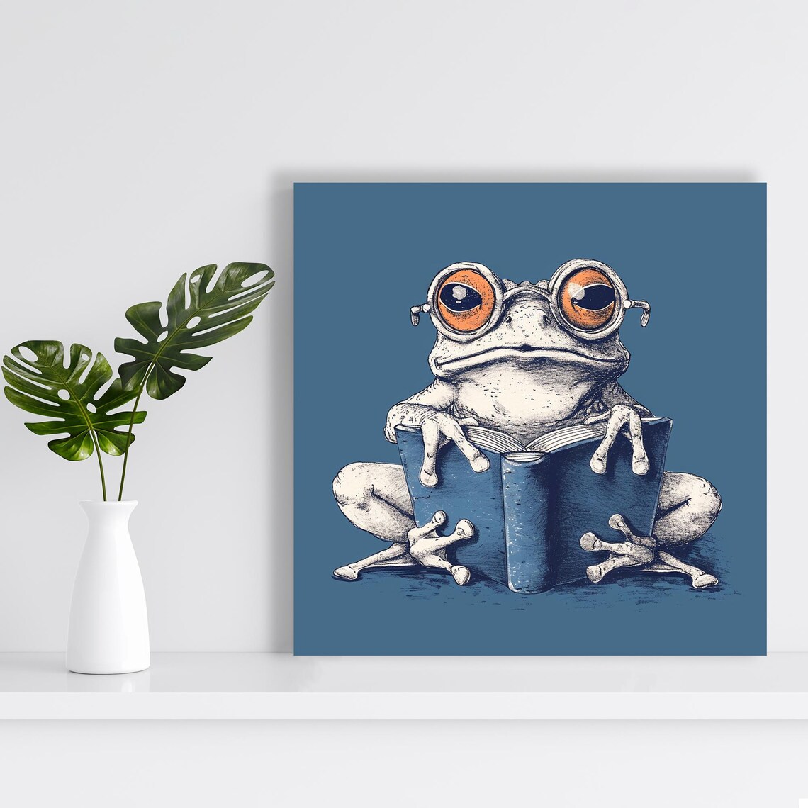 Frog Scholar, Whimsical Animal Contemporary Art Print - Image 2