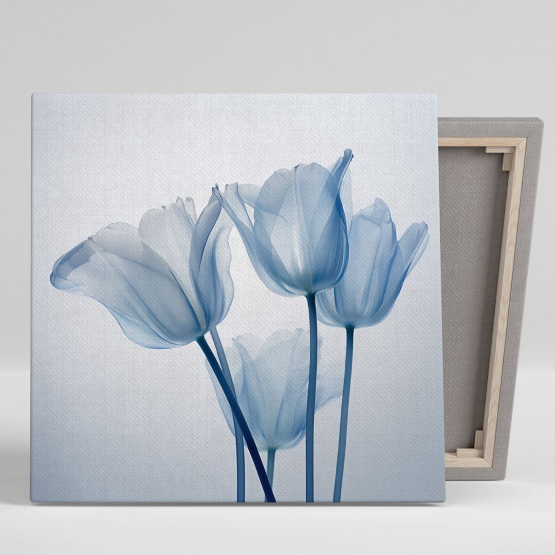 Blue Flower Botanical Wall Art, Contemporary Decor