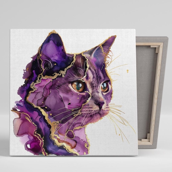 Cosmic Cat Fusion Art Print, Whimsical Glam Decor