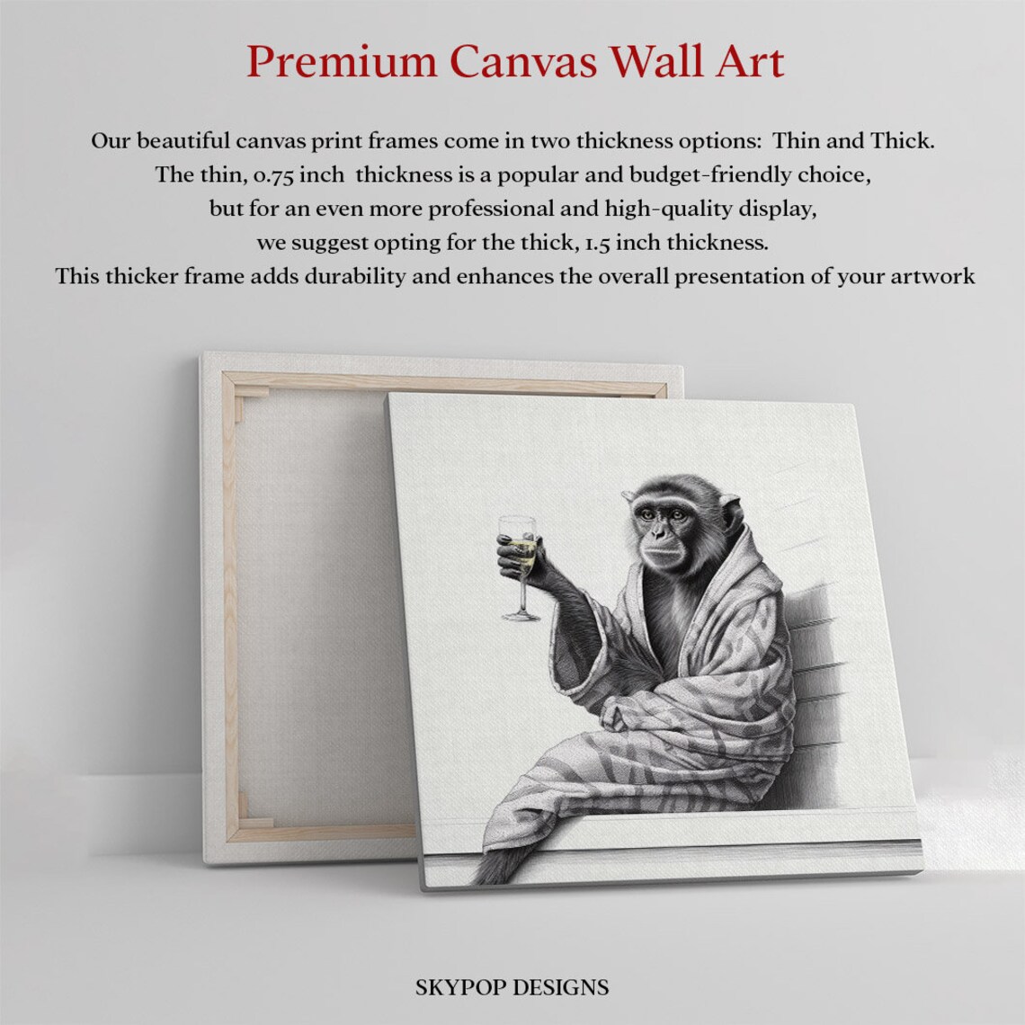 Monkey In Bathrobe Bathroom Wall Decor Art Print - Image 5
