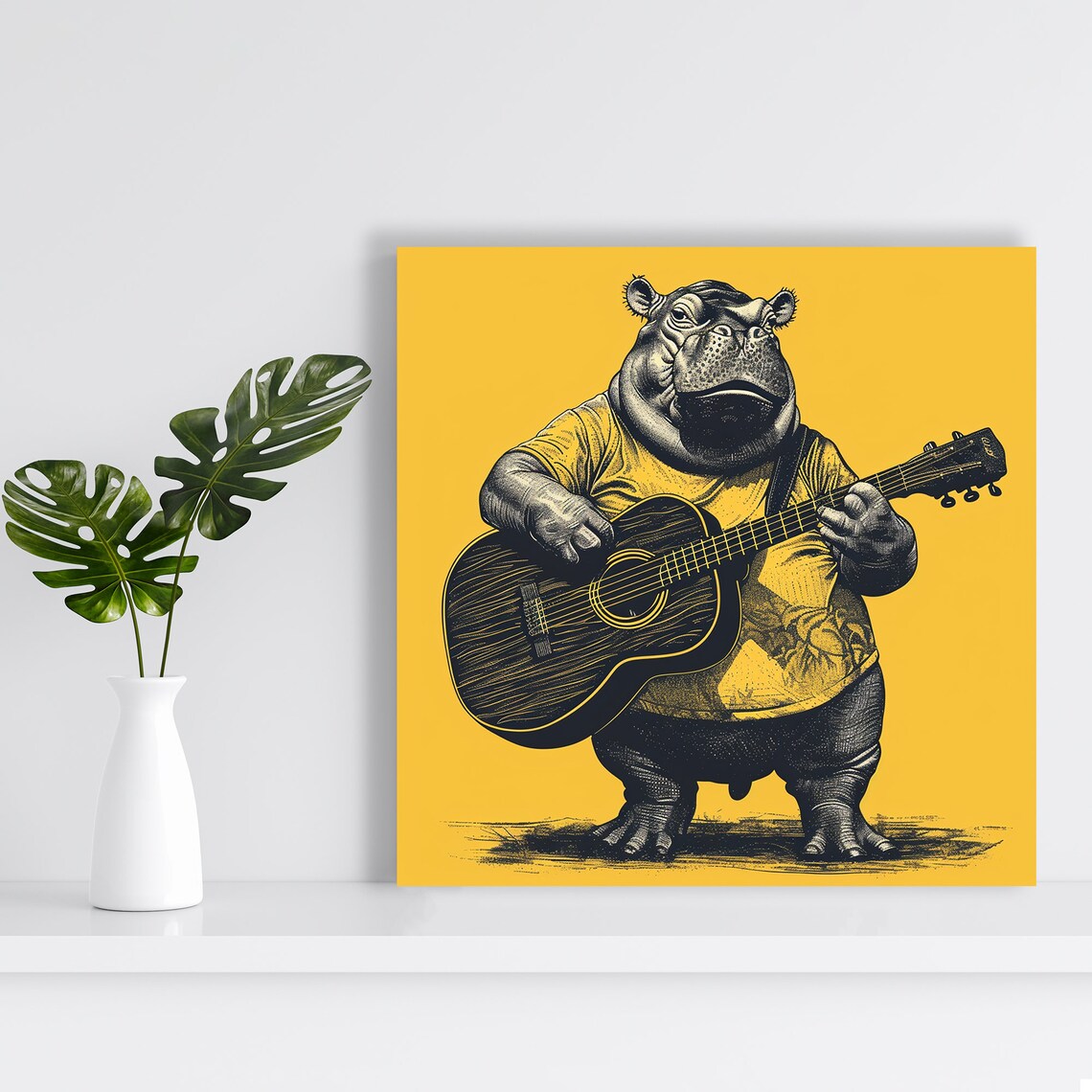 Hippopotamus Whimsical Animal Decor Poster Print - Image 2