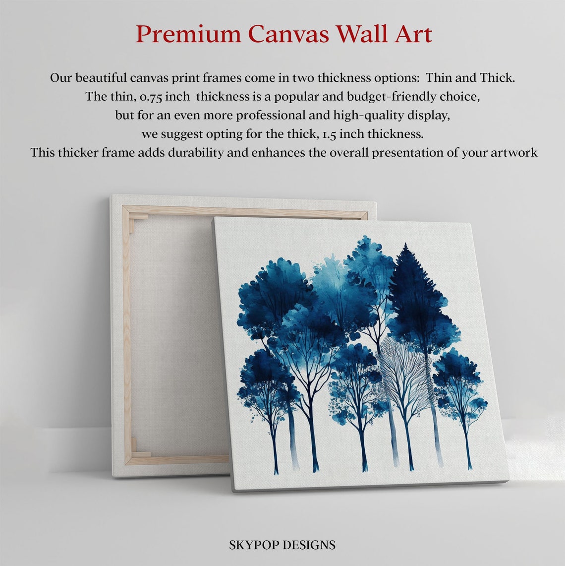 Blue Tree Modern Wall Art Poster - Image 2