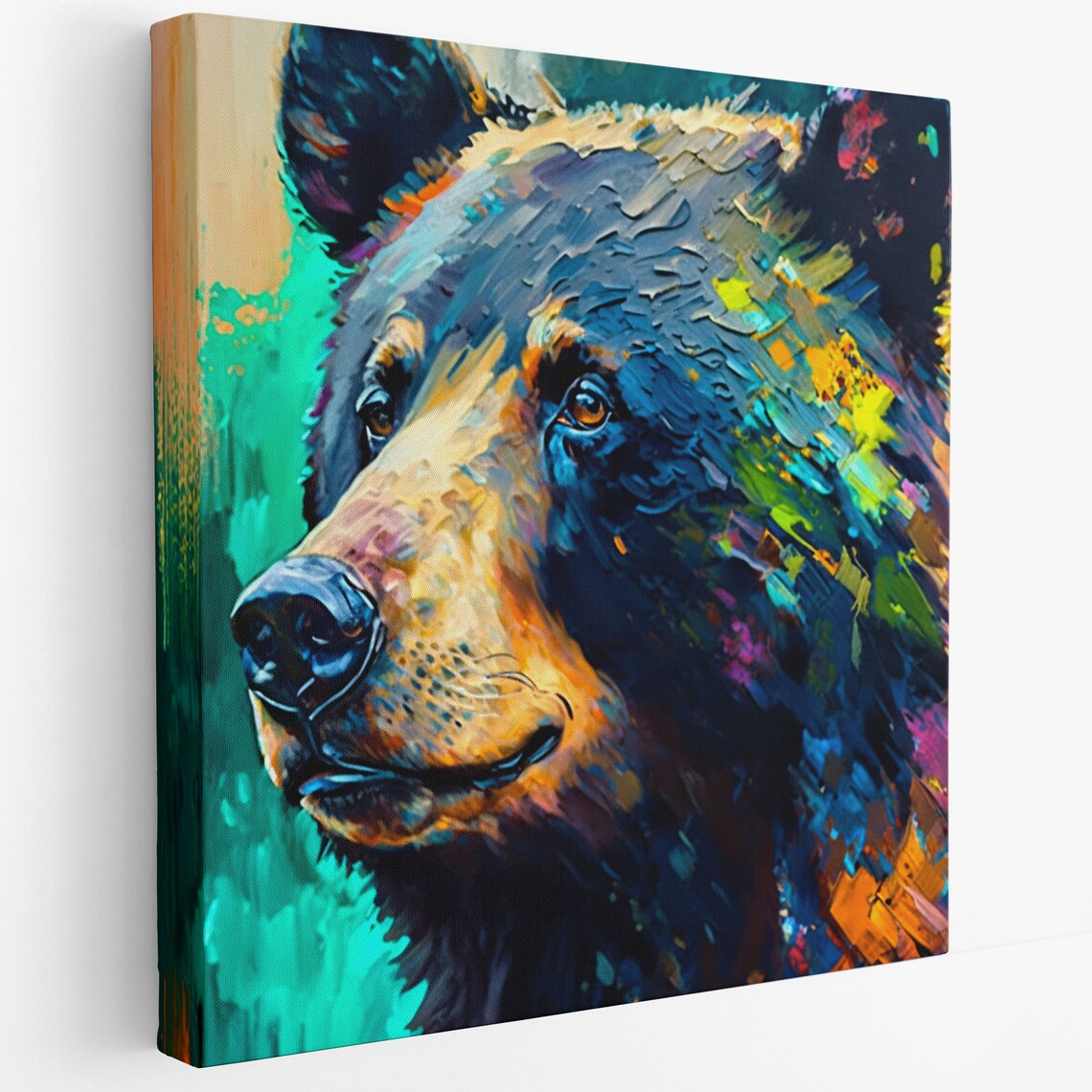 Abstract Bear Art Print, Modern Animal Wall Decor - Image 2