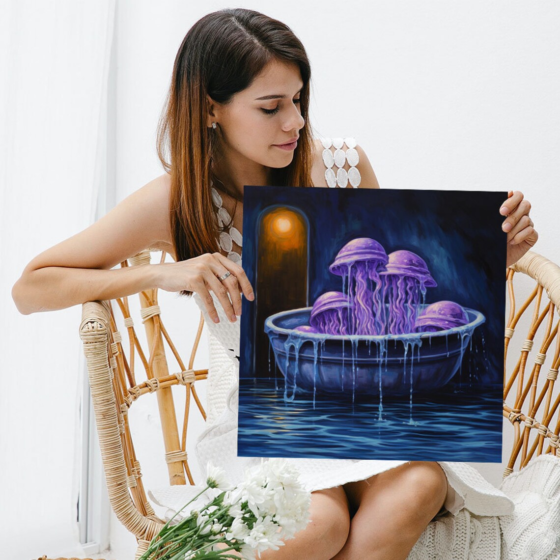 Jelly Fish In Bathtub, Bathroom Wall Art Print - Image 5