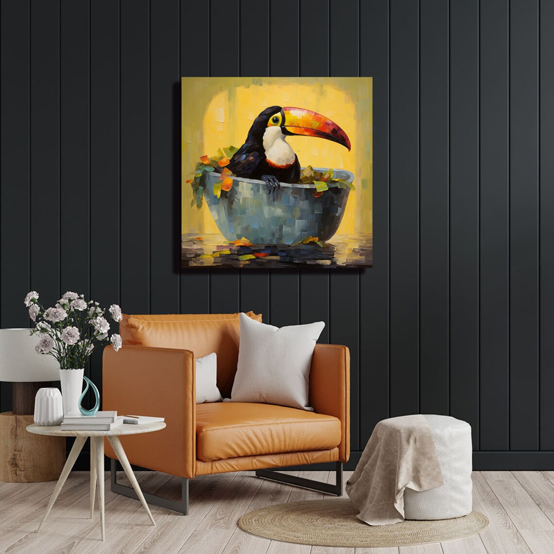 Toucan Bird in Bathtub, Bathroom Wall Art Print - Image 4