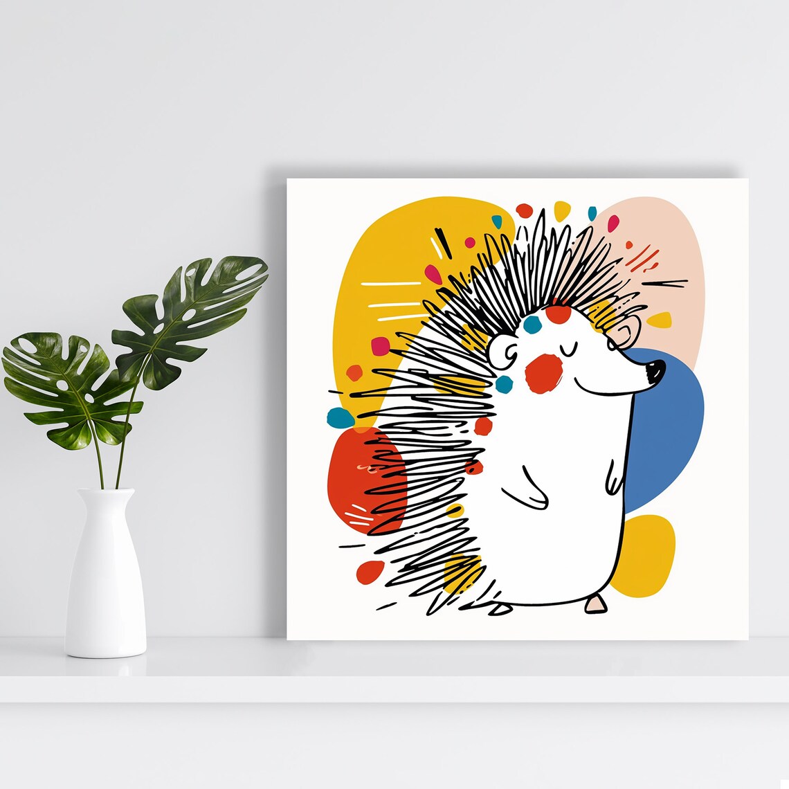 Colorful Hedgehog Burst Animal Art Print, Whimsical Decor - Image 2
