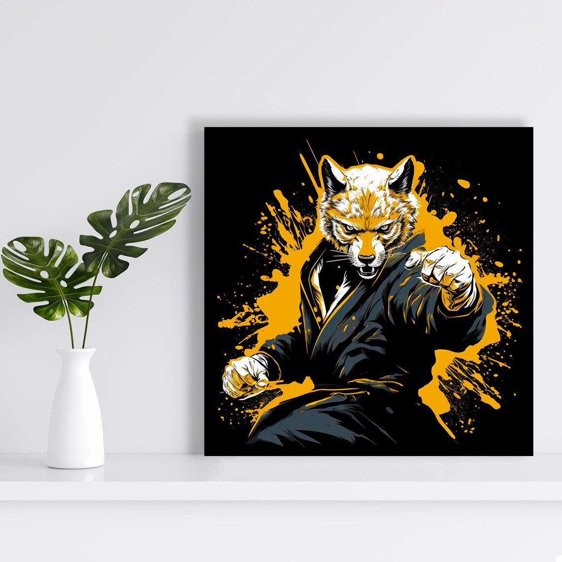 Warrior Wolf Martial Arts Fighter Street Pop Animal Wall Art Poster - Image 2