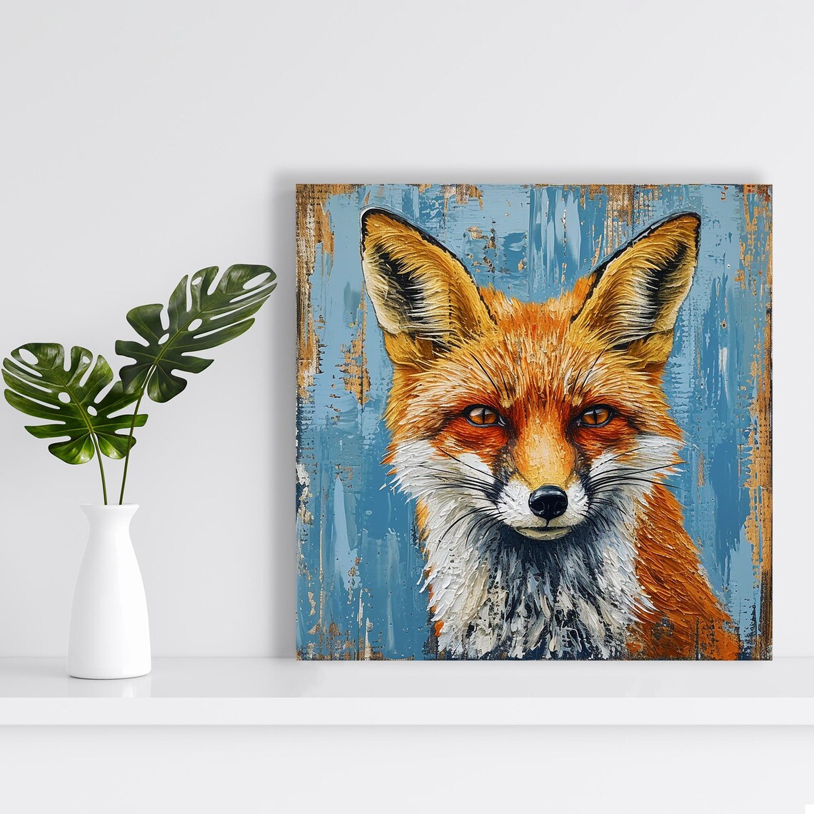 Fox Portrait Art Print, Rustic Bohemian Decor - Image 2
