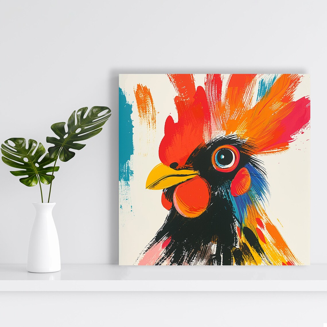 Vibrant Rooster Pop Art Print, Contemporary Decor - Image 2