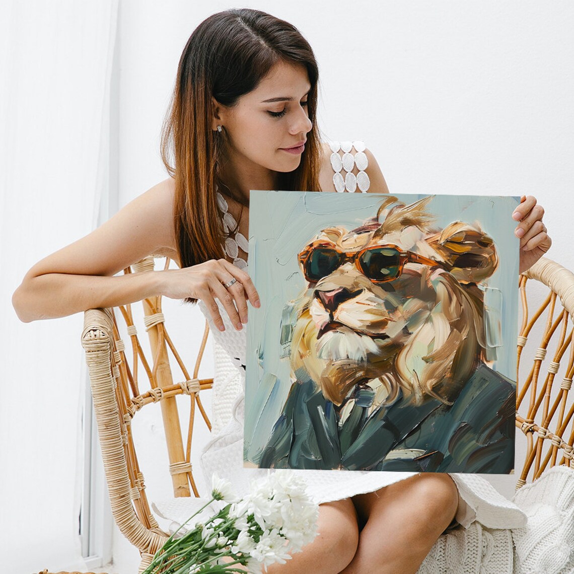 Dapper Lion Vision Sunglasses Suit Impressionist Boss Gentleman Wall Poster - Image 3