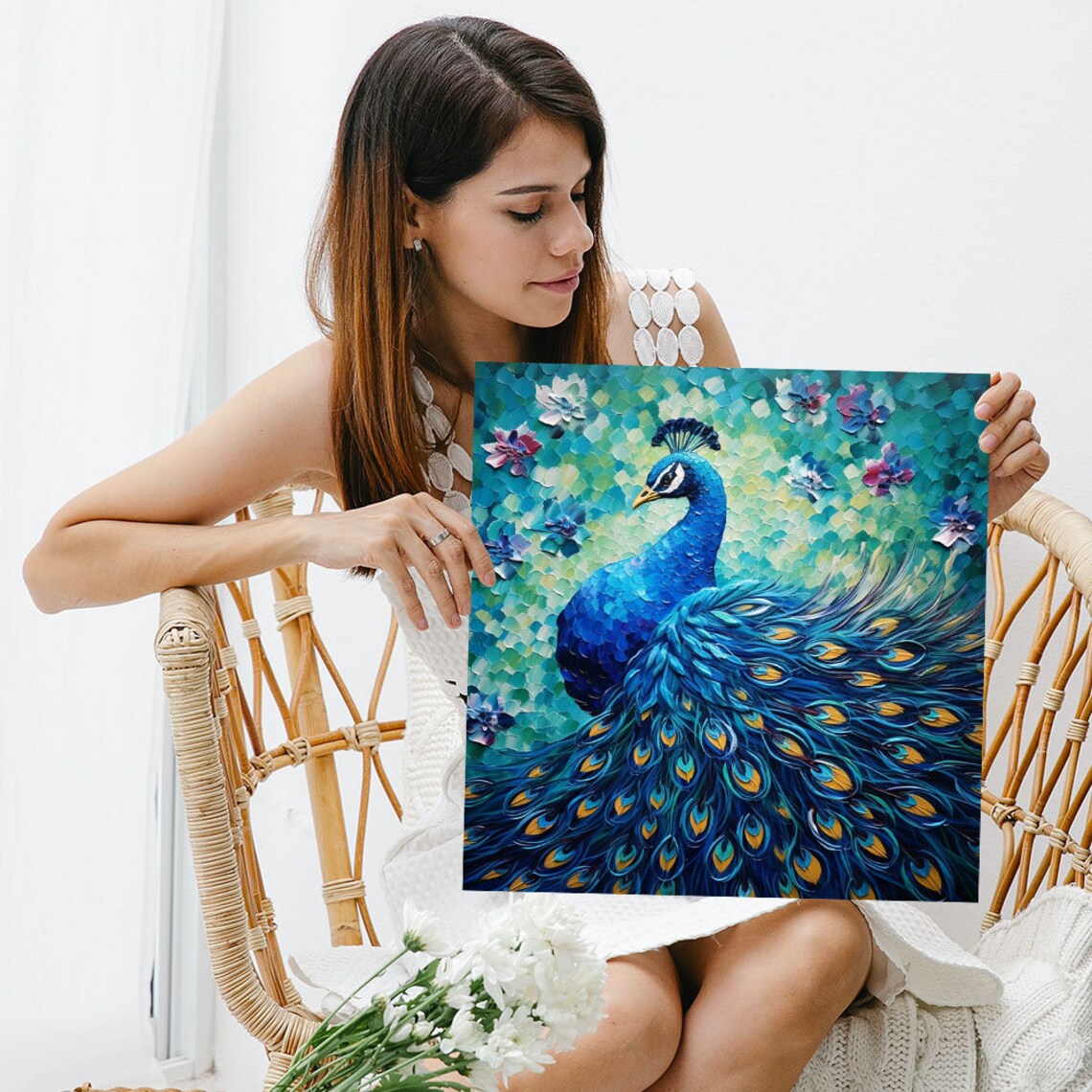 Peacock Wall Art Poster, Living Room Animal Decor - Image 3