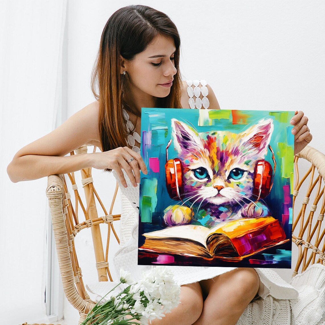 Cat Melodic Study Session, Whimsical Modern Poster - Image 3