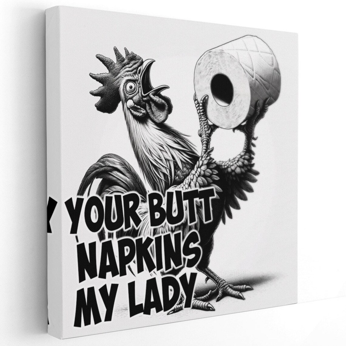 Rooster Bathroom Humor, Farmhouse Wall Art Print - Image 4