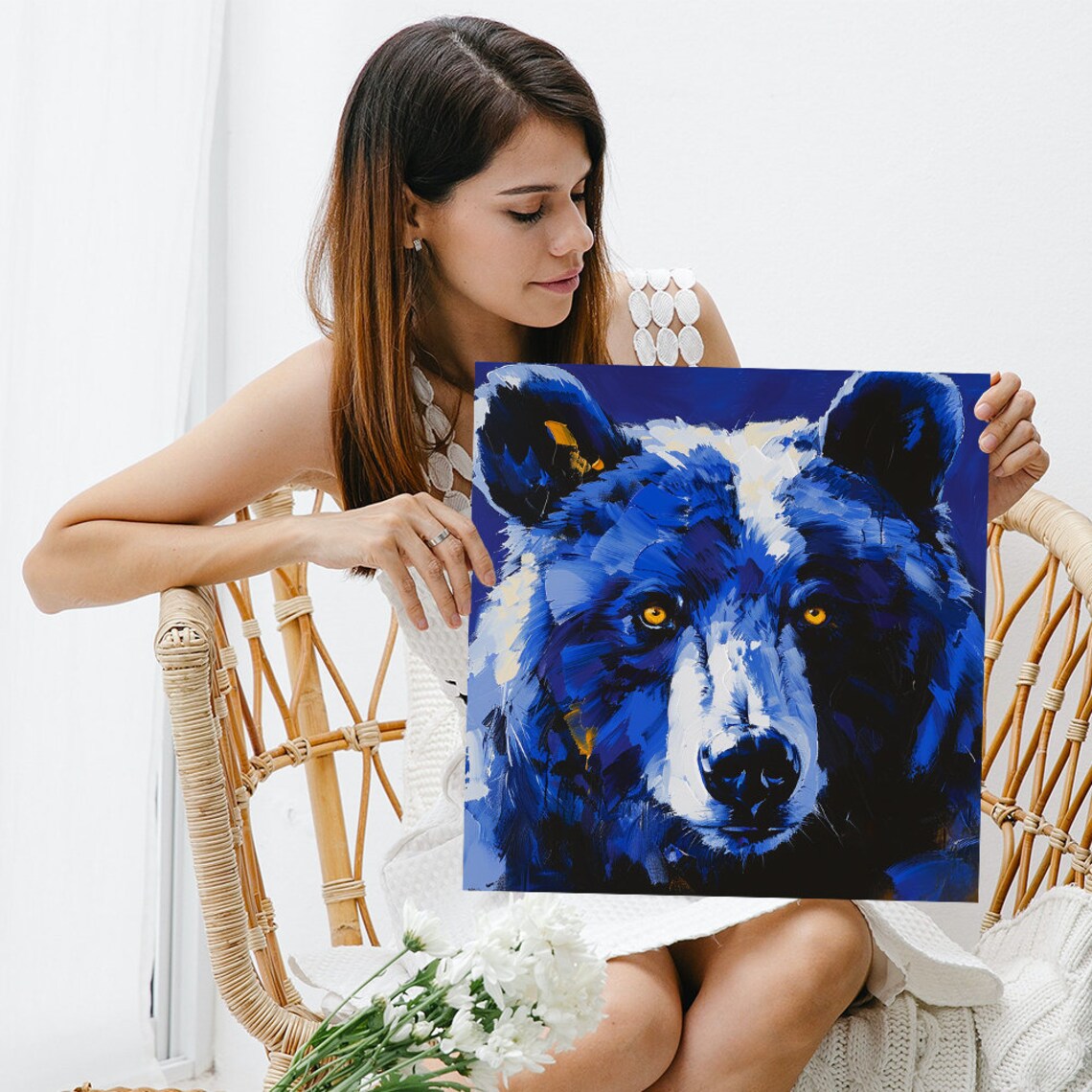 Wolf Art Print, Contemporary Rustic Living Room Decor - Image 3