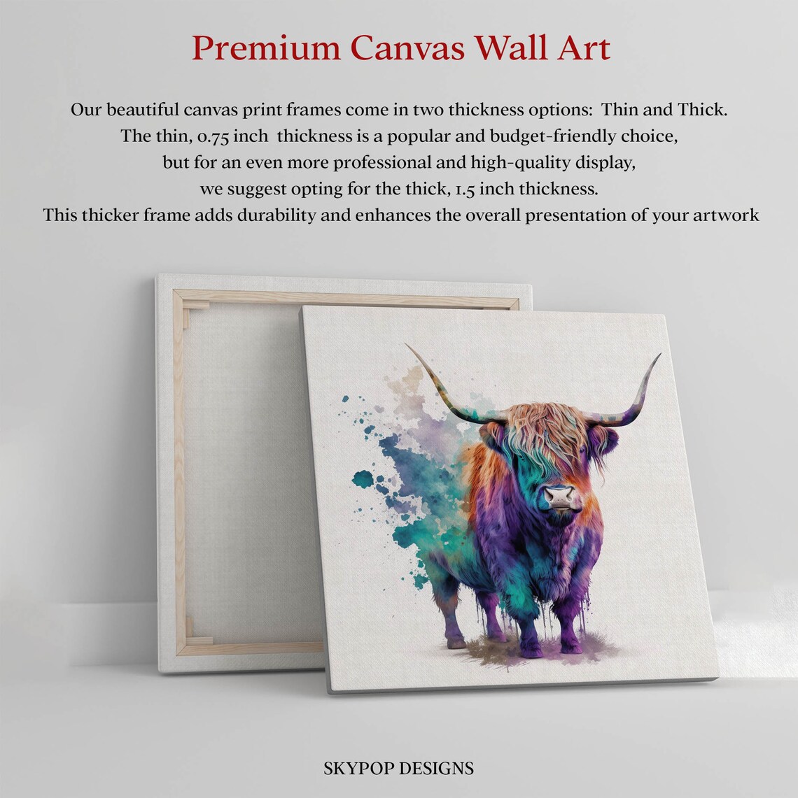 Highland Cow Watercolor Art Print, Scottish Farm Animal - Image 2