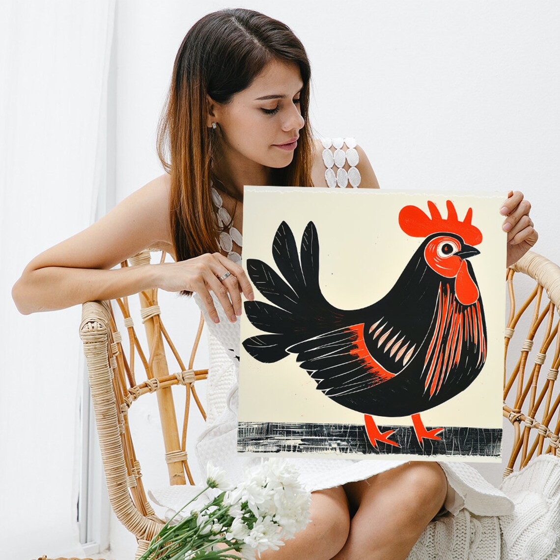 Rustic Rooster Weathervane, Farmhouse Wall Art Print - Image 3