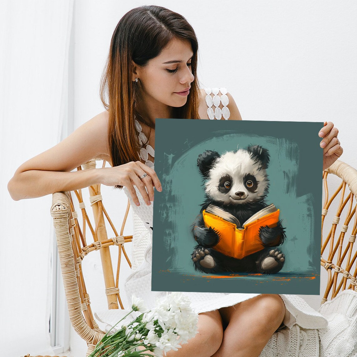 Panda Bookworm Nursery Art Print, Whimsical Decor - Image 3