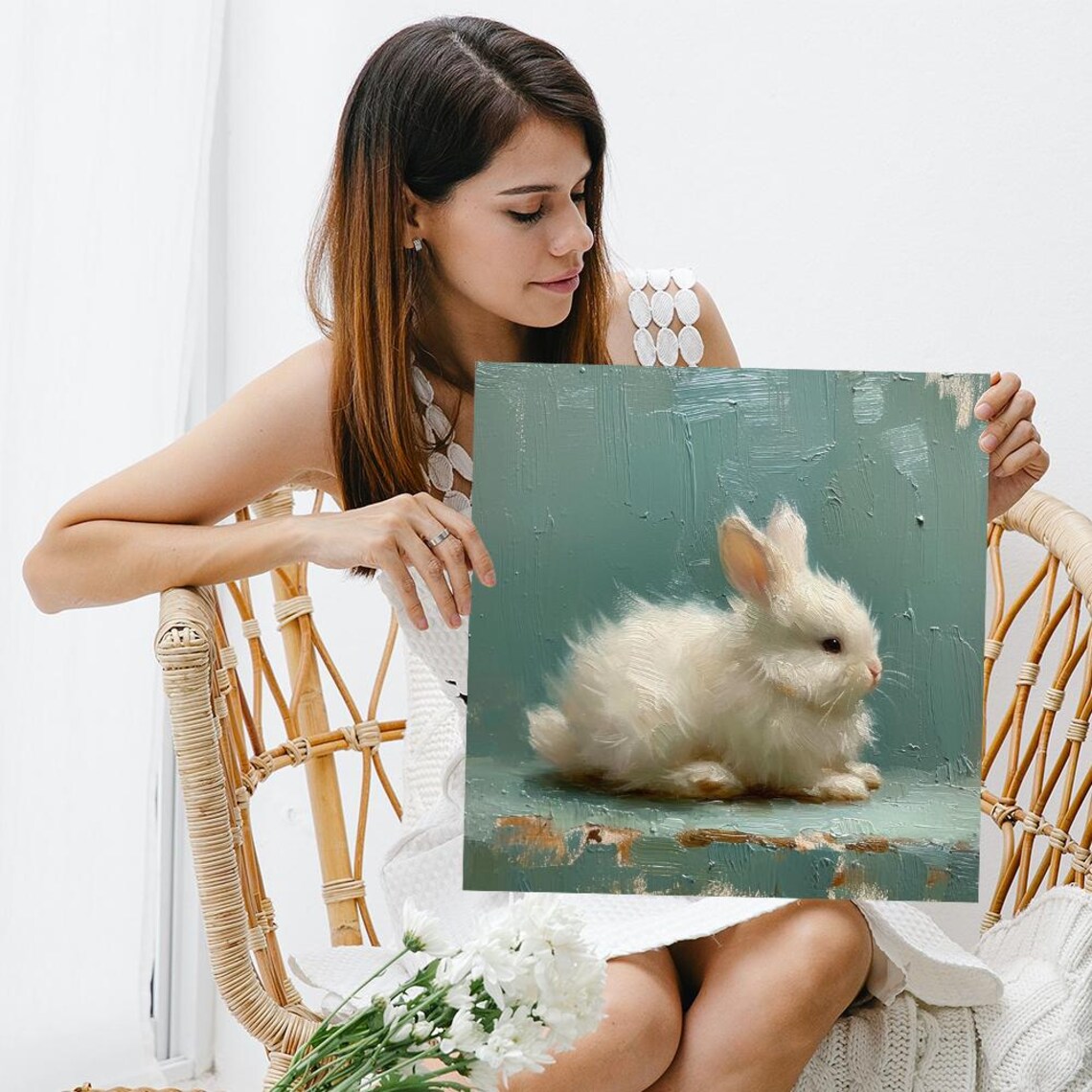 Bunny Bliss Art Print, Whimsical Farmhouse Decor - Image 3