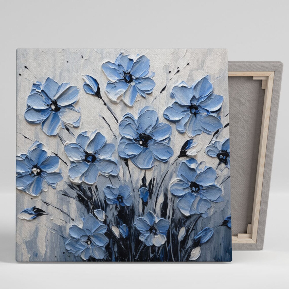 Blue Flower Botanical Art Print, Contemporary Decor