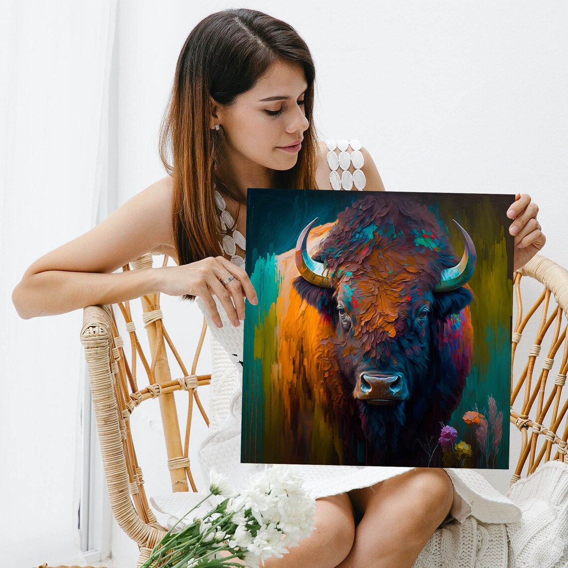 Bison Wildlife Poster Print, Modern Nature Decor - Image 3