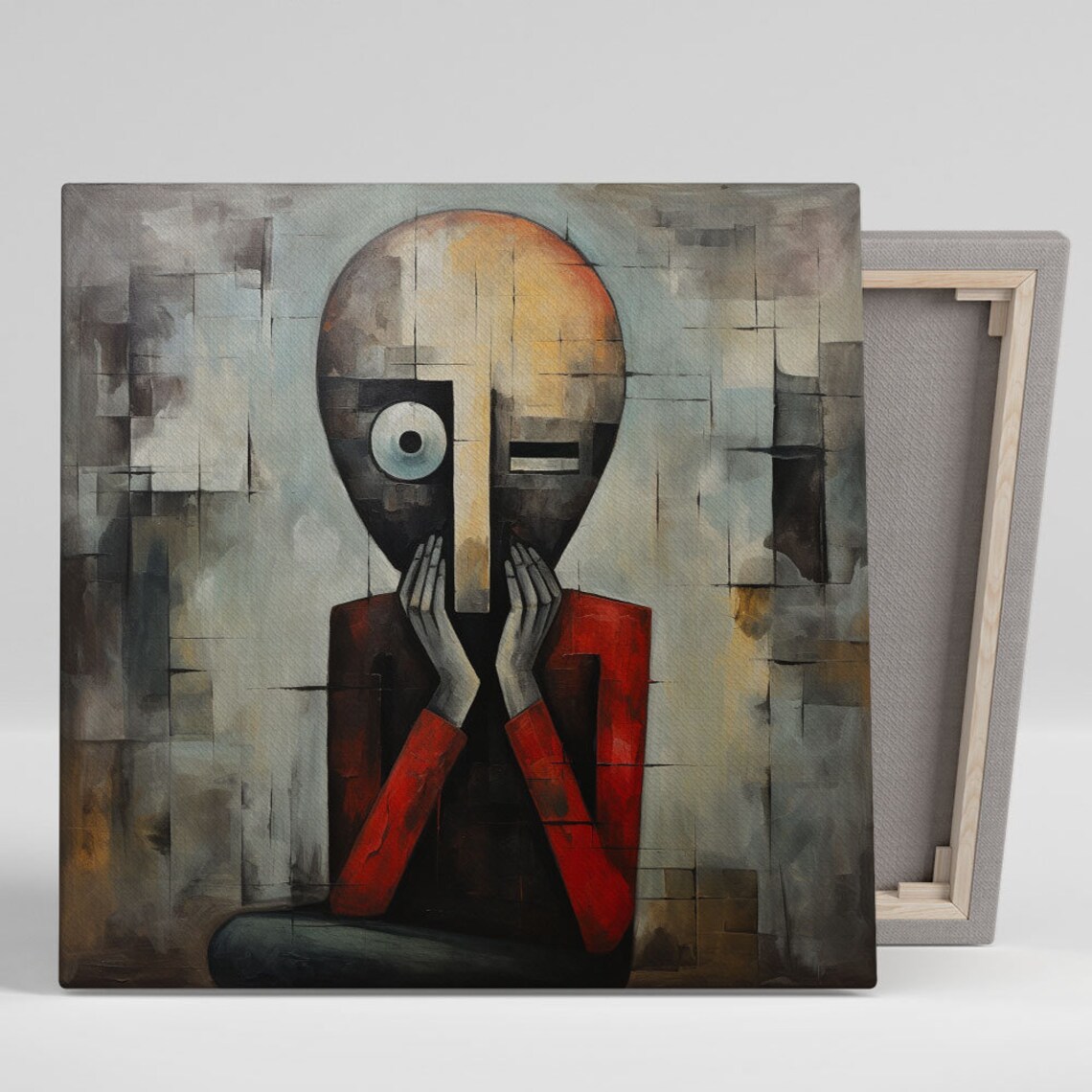 Abstract Face Art Print, Modern Contemporary Decor