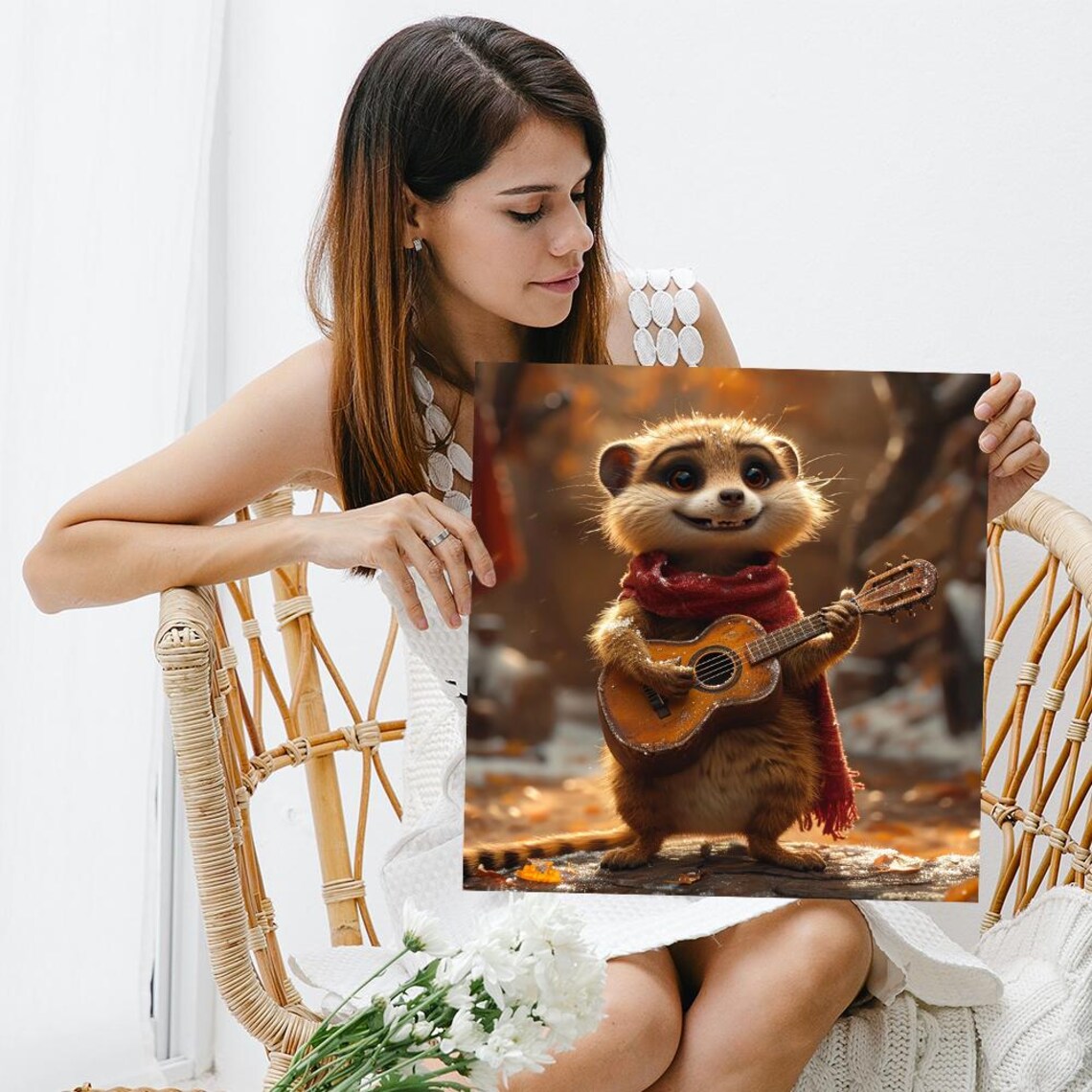 Meerkat Melody Whimsical Animal Art Print, Kids Room - Image 3