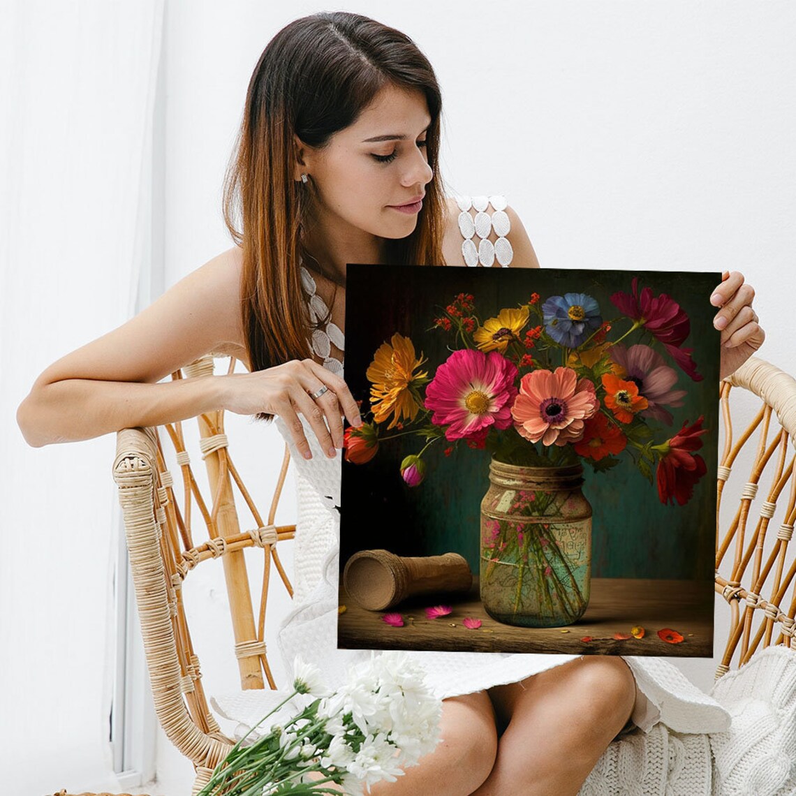 Flower Vase Botanical Wall Art, Living Room Decor - Image 3
