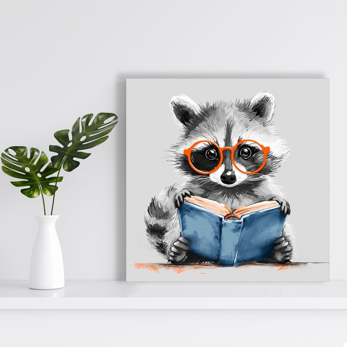 Raccoon Whimsical Contemporary Wall Art Print - Image 2