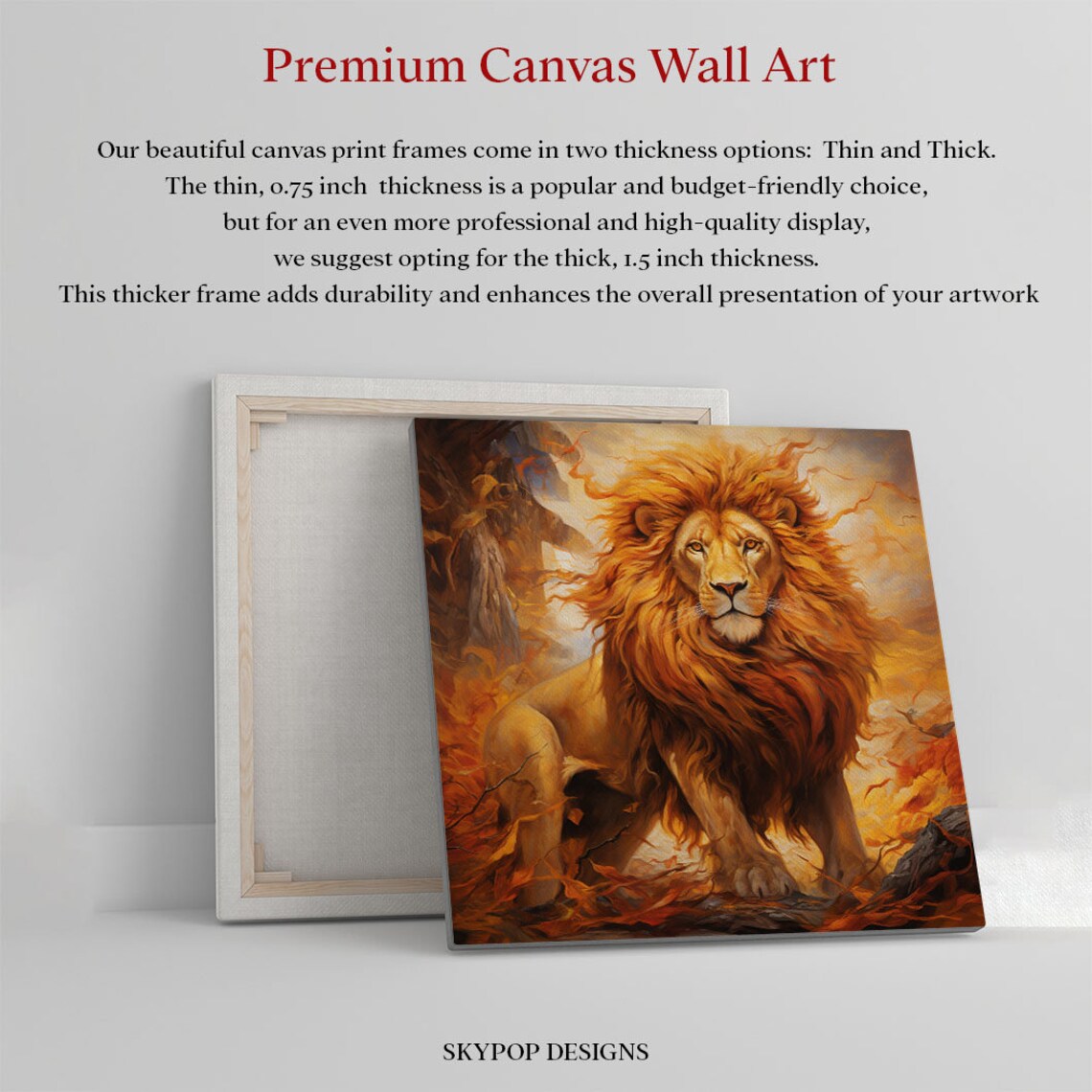 Lion Wildlife Art Print, Modern Safari Living Room Decor - Image 4