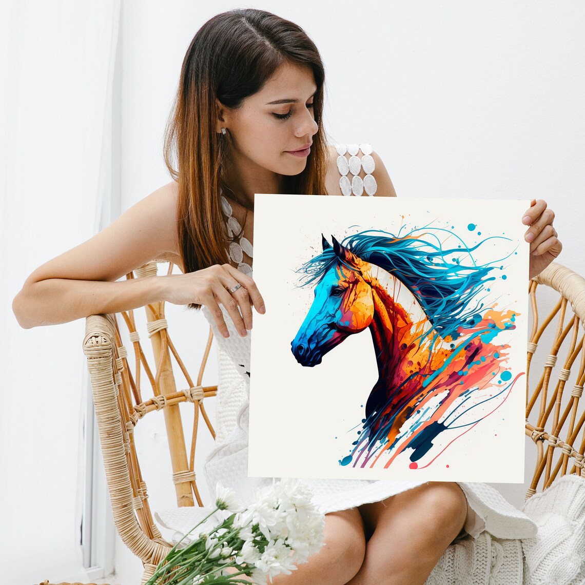 Horse Contemporary Art Print, Animal Home Decor - Image 3