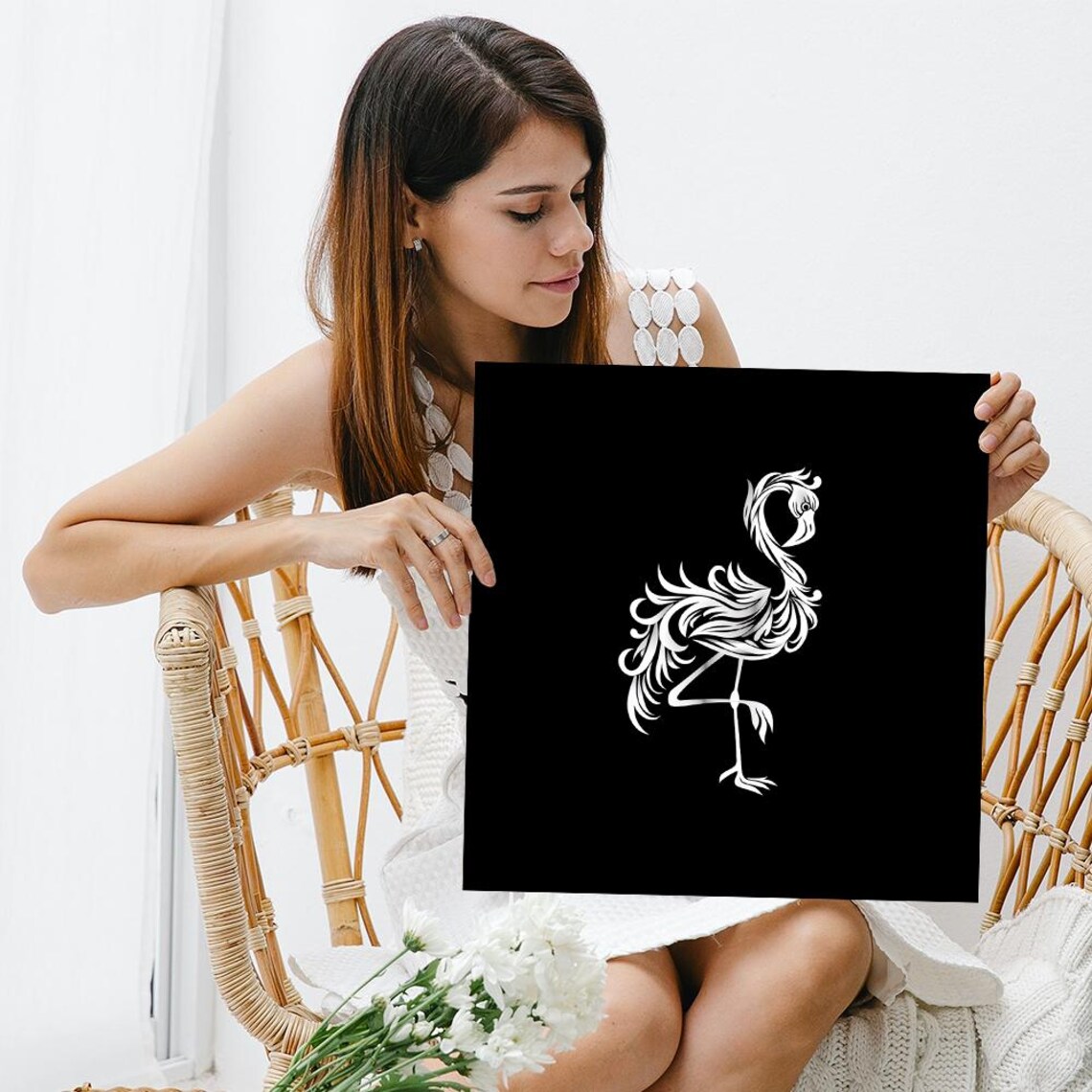 Flamingo Silhouette Minimalist Modern Art Print - Image 3