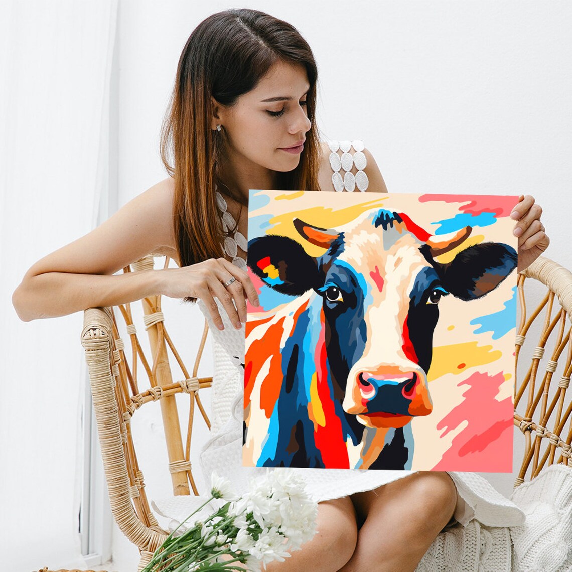 Colorful Cow Pop Art, Modern Farmhouse Wall Art Print - Image 3