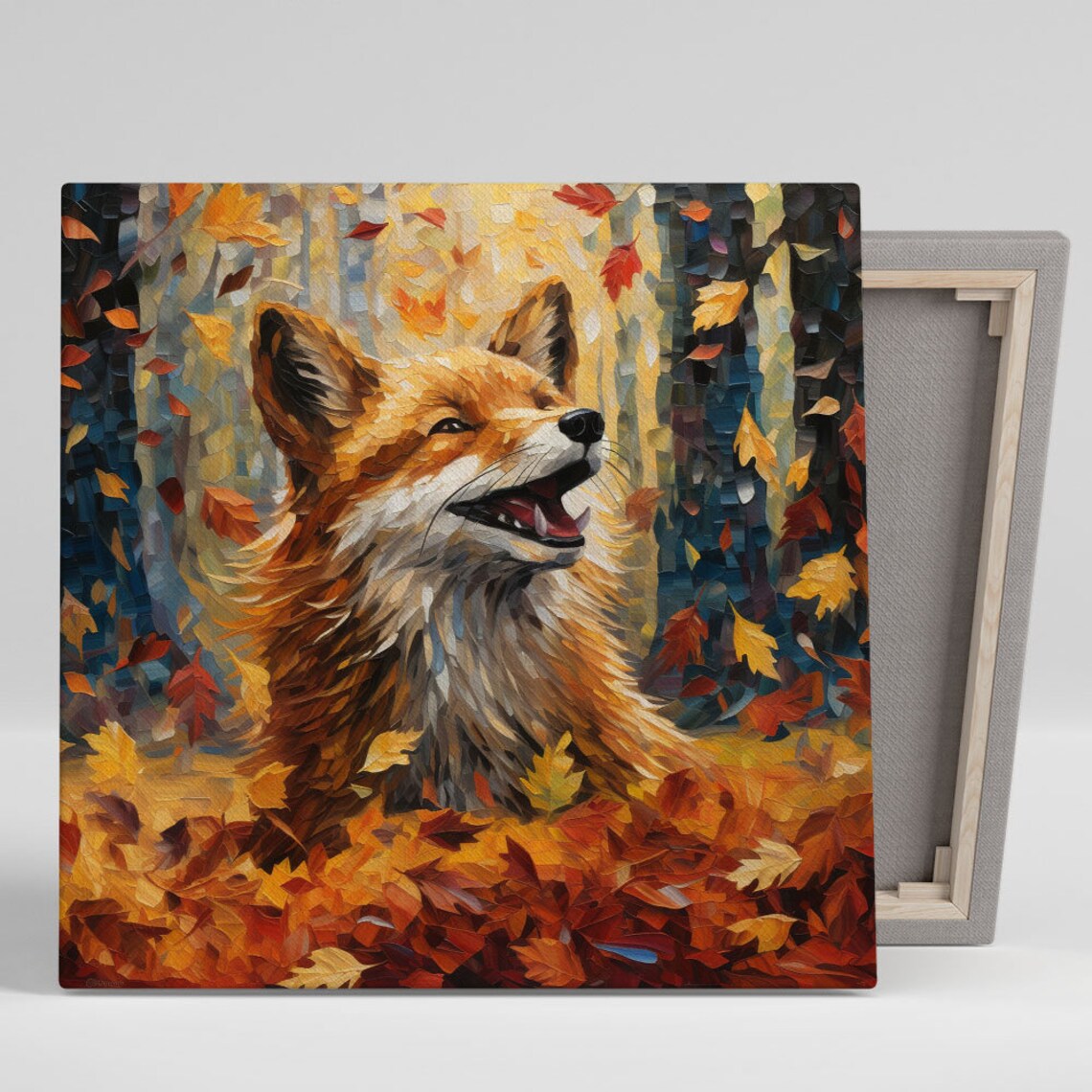 Happy Fox Whimsical Art Print, Animal Wall Decor