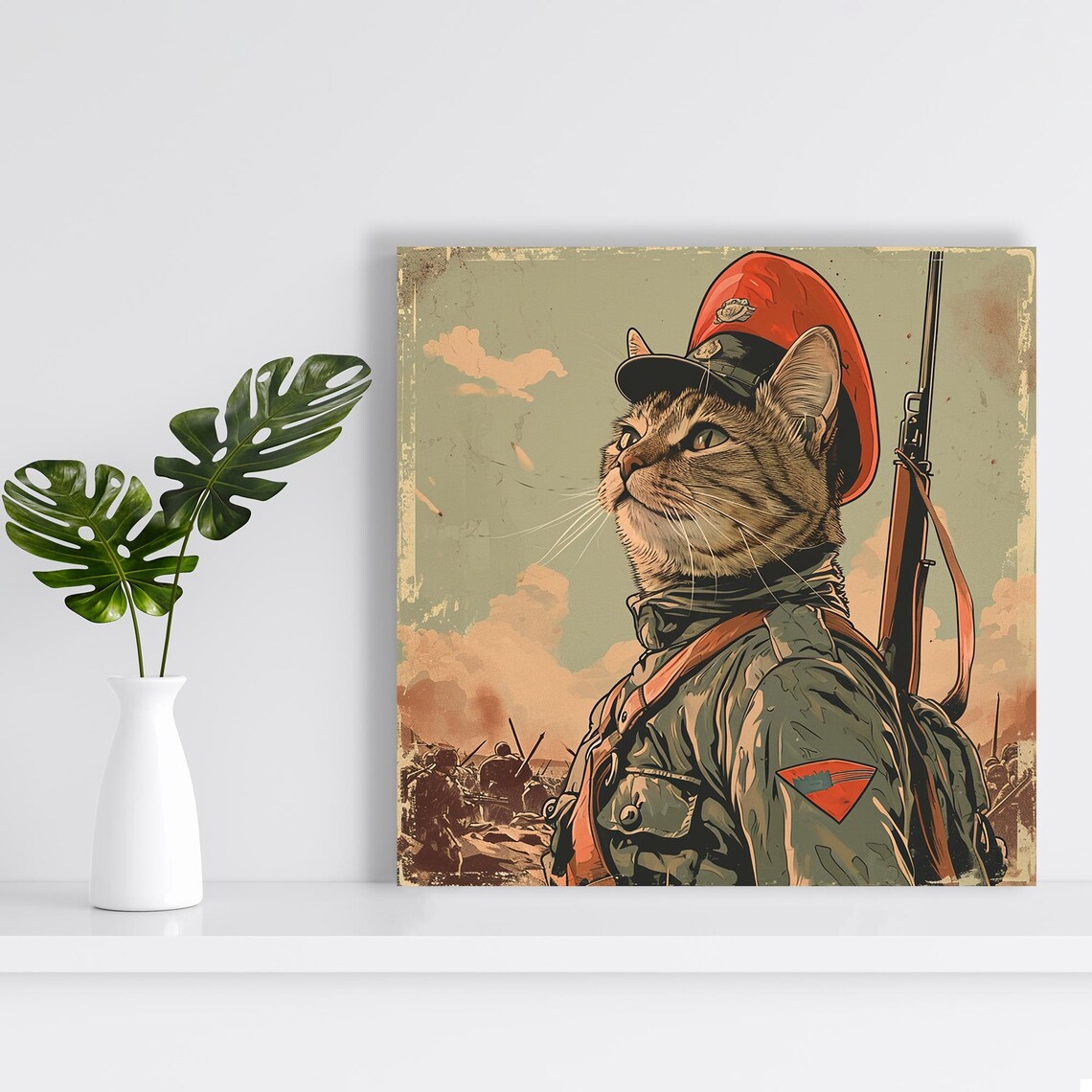Cat Revolution Vintage Rustic Decor Art Print - Image 2