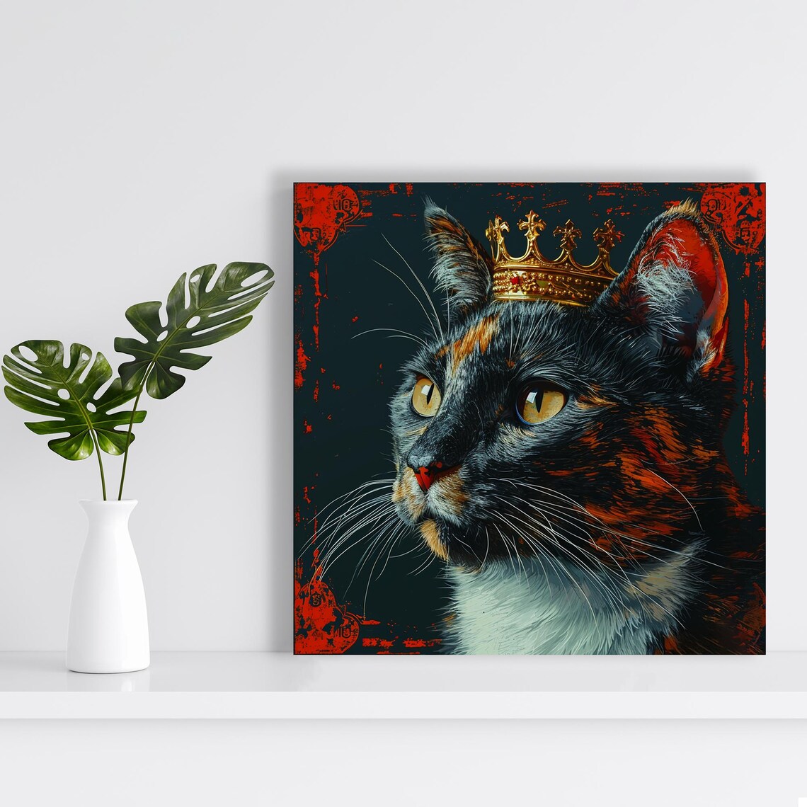 Cat Royal Majesty Glam Bohemian Wall Art Print - Image 2